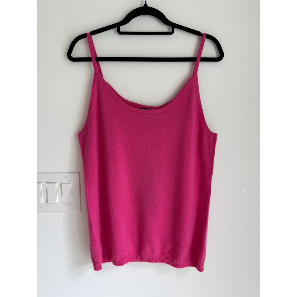 Pure Collection 100% Cashmere Hot Pink Cami Tank Top US 14/16 NEW